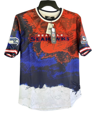 NWT Seattle Seahawks Pro Standard Americana Dip-Dye T-Shirt Jersey  Size L-image