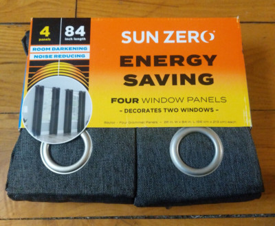 Sun Zero Energy Saving Baylor Curtains, 4 Window Panels, 2 Windows, 26