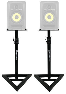 2 Rockville Adjustable Studio Monitor Speaker Stands For KRK ROKIT 5 G3 Monitors-image