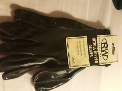 Rugged Wear Nitrite dipped / coated Gloves New size large lot of 2 -image