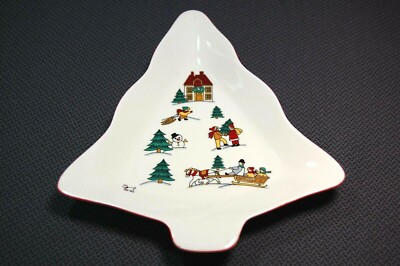 Joy of Christmas Classic Collectors Studio Tree Shaped DISH-image