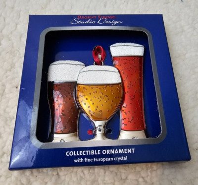 Regent Square Studio Design European Crystal Christmas Ornament Beer Glasses-image
