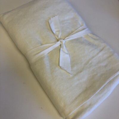 Pottery Barn Belgian Flax Linen Raw Edge Ruffle KING Pillow Sham ~ Classic Ivory-image