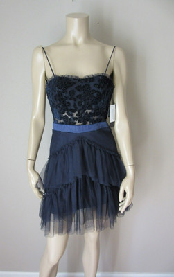 CITY STUDIO Blue Tulle Ruffles Size 3 Spaghetti Straps Sweetheart Neck Mini-image