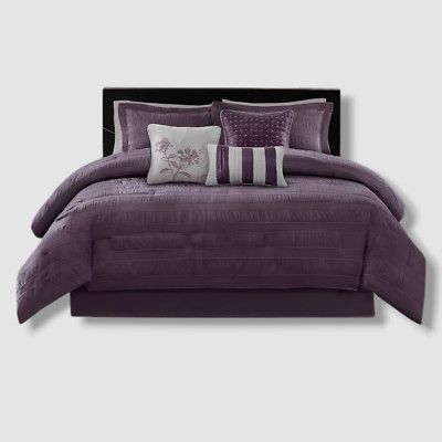 Madison Park Purple Hampton 7-Pc. Comforter Set, Queen-image