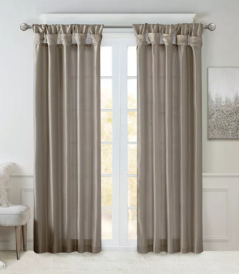 Lillian Twisted Tab Light Filtering Lined Curtain Panel 50