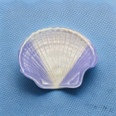 Marion Eckhardt 1999 Studio Art Pottery Shell Trinket Dish Signed-Nautical- USA-image