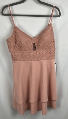 Macys CITY STUDIO Womens Zip Up Back Bust Padding Sleeveless Short Party Pink 15-image