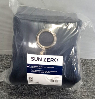 Sun Zero Grommet Top Curtain Panel Pair 52'' x 96'' Each (104x 96) NAVY BLUE-image