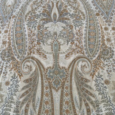 POTTERY BARN Paisley Blythe FULL/QUEEN DUVET 2 EURO Shams Ivory Gold blue SATEEN-image