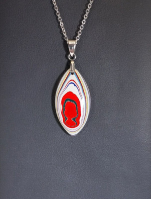 Fordite Necklace, Happy Agate Studio, USA Handmade, Recycled EB28-image