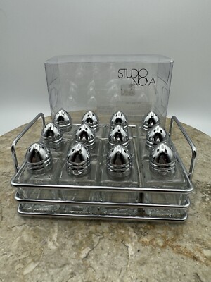 Studio Nova Mikasa Set Of 12 Individual Salt And Pepper Shakers w/ Rack - NIB-image