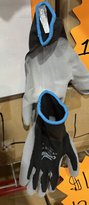 144 Pair Condor Size XL gray Nylon DIPPED Gloves FULL CASE NEW-image