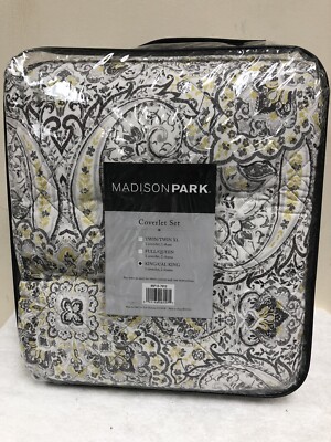 Madison Park Reversible Cotton Coverlet Set Gray King/California King Size-image