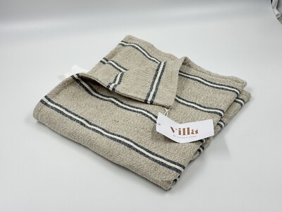 NWT Pottery Barn Carmencita Striped Pillow Cover, 26x26 Euro Tan Navy-image