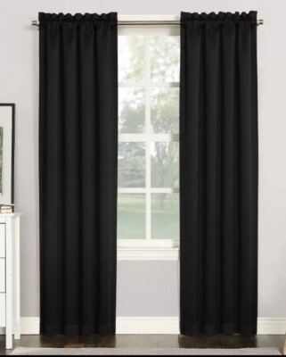 SUN ZERO KENNETH ENERGY SAVING BLACKOUT ROD POCKET SINGLE CURTAIN PANEL, 40X84-image