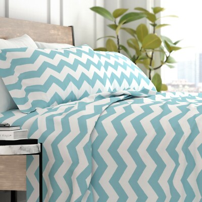 Kaycie Gray Fashion 4 Piece Ultra Soft 100% Microfiber Arrow Bed Sheet Set-image