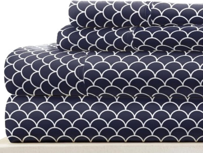 Double-Brushed Patterned Microfiber California King Sheet Set 4 Piece – Oeko-Tex-image