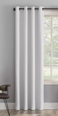 Sun Zero Tyrell Tonal Textured Draft Shield Fleece Grommet Curtain Panel 50x96