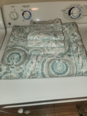 Pottery Barn Painterly Paisley King Size Duvet And 3 Euro Shams-image