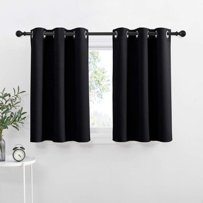 NICETOWN Black Small Window Curtains - Thermal 42