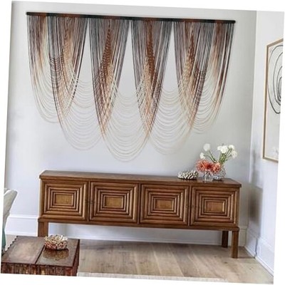  Macrame Wall Hanging Dip-Dyed Large Macrame Wall Decor For Living Room Brown-image