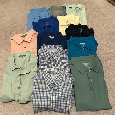 LL Bean Dip Dockers St Johns Bay Short Sleeve Shirts Lot Of 13 Mens Size L-image