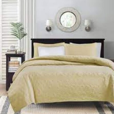 MADISON PARK Quebec 3-Pc. Quilt Set, Yellow, Queen-image