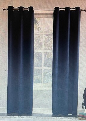 Sun Zero Evan 40x63 Inch Blackout Curtains Navy, 2 Panels-image