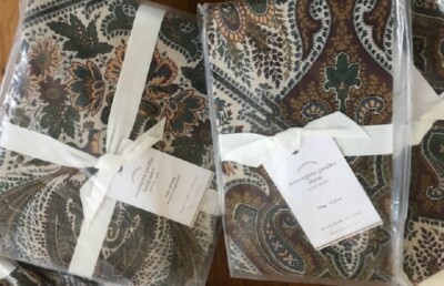 Pottery Barn Stonington Paisley Duvet Cover Queen 2 Standard Shams Birds Anton🦩-image