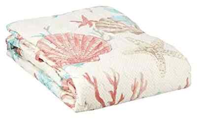 MADISON PARK PEBBLE BEACH OVERSIZED COTTON QUILTED THROW NIP-image