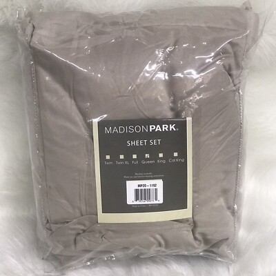 Madison Park Queen Sheet Set Taupe All Season Microcell Light Weight-image