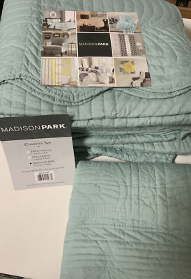 🛏️ Madison Park 3 Piece Reversible Scalloped Edge Coverlet Set 🆕 KING/CAL KING-image
