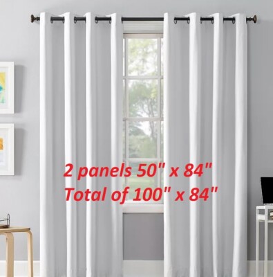 Sun Zero LICHTENBER Blackout 2 Curtain White Panel 100 X 84 in 100