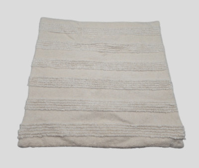 Pottery Barn Damia Handwoven Textured Striped Cotton Pillow Cover Case Ivory-image