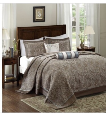 Madison Park 5 Pcs Bedspread Set King Size Jacquard Audrey-image