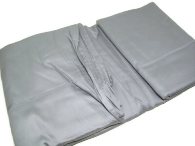 Pottery Barn Essential Gray Egyptian Cotton Full Queen Duvet Cover New-image