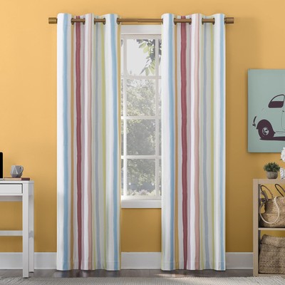 Pippa Stripes Total Blackout Grommet Curtain Panel, 40