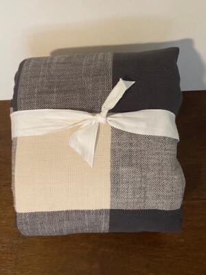 Pottery Barn F/Q Bryce Buffalo Check Cotton Duvet Cover & 1 Euro sham,Charcoal-image