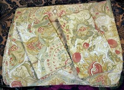 Pottery Barn Dauphine Pomegranate Duvet Cover Set Neutral King 2 Std Shams Rare-image