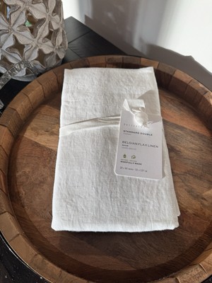 Pottery Barn Belgian Flax Linen Oversized 20”x50” Lumbar DOUBLE Sham IVORY-image