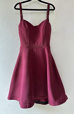 City Studio Dress - EUC - 3/4 (S) - Wine - A-Line dress fit & flare Prom Formal-image