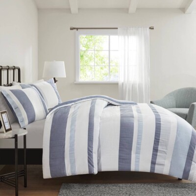 Madison Park Allegany 3 Piece Jacquard Duvet Cover Set , Full/Queen NEW-image