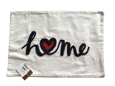 Pottery Barn HOMEHEART Pillow Cover 14x20 new with MINOR flaw Cotton 10-image