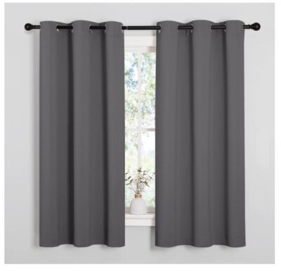 Blackout Curtains 2 Panels for Bedroom- Thermal Insulated Grommet Black-image