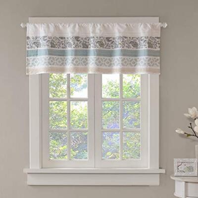 Dawn Printed Blue Window Valance Cotton Pieced Rod Pocket Print Floral Valances -image