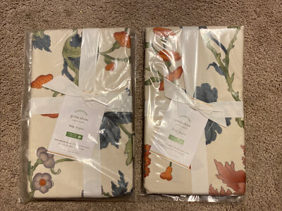 Pottery Barn Muted Greta Floral Sateen Cotton KING Pillow Shams, Set of 2, NWT-image