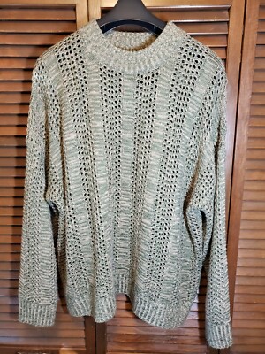 dip Sweater Size 2x Pullover Lacey Sweater Green/Tan Blend-image