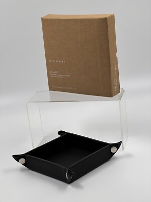 NIB Pottery Barn Grant Small Leather Catchall Black 6”-image