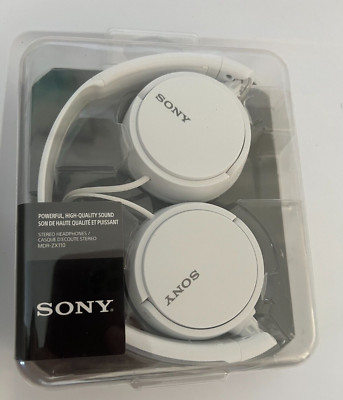 Sony MDR-ZX110 Ear-Pad (On the Ear) Headband Headphones White Brand New-image